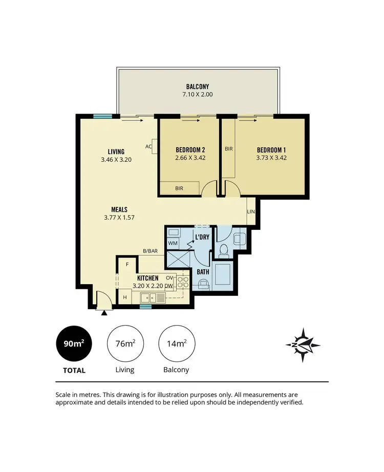 Floorplan of Homely apartment listing, 50/9 East Terrace, Adelaide SA 5000