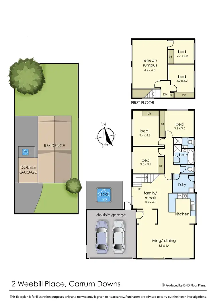 Floorplan of Homely house listing, 2 Weebill Place, Carrum Downs VIC 3201