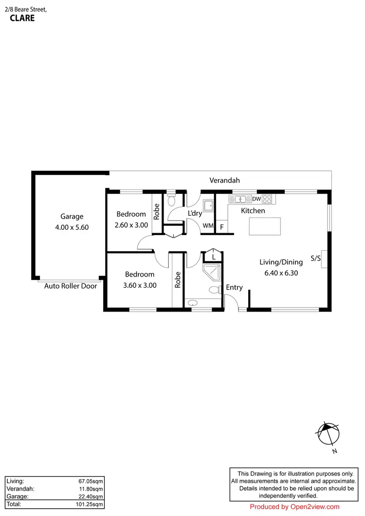 Floorplan of Homely villa listing, 2/8 Beare Street, Clare SA 5453