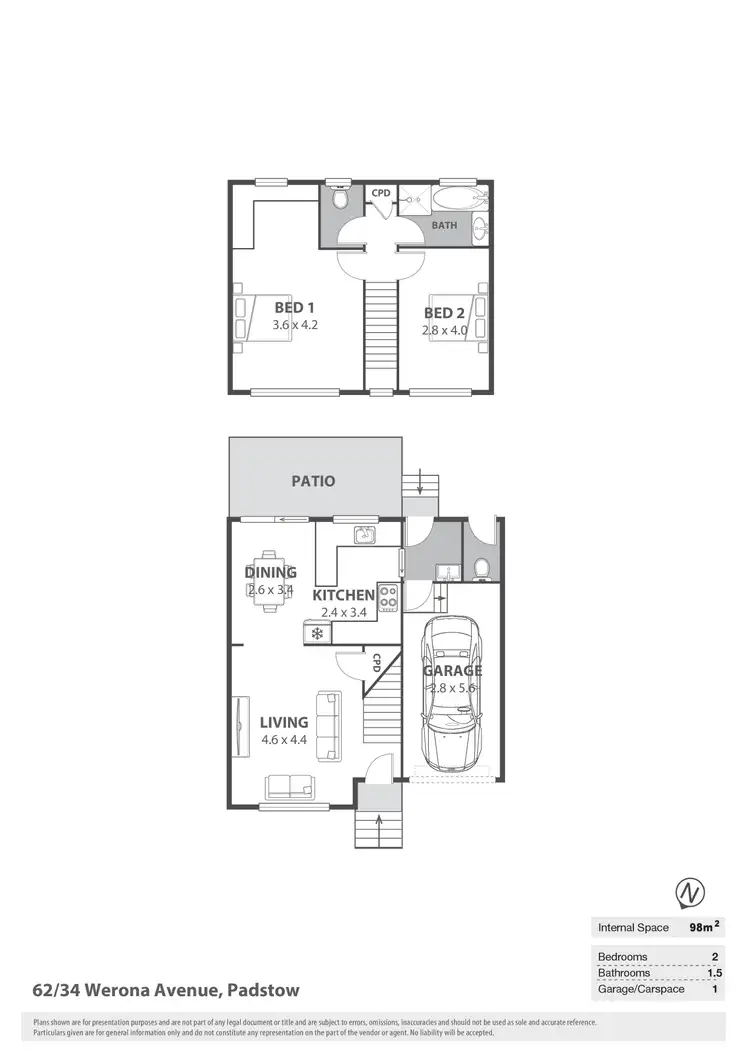 Floorplan of Homely townhouse listing, 62/34 Werona Avenue, Padstow NSW 2211