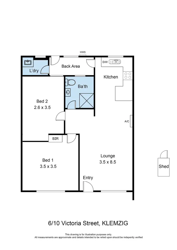 Floorplan of Homely unit listing, 6/10 Victoria Street, Klemzig SA 5087
