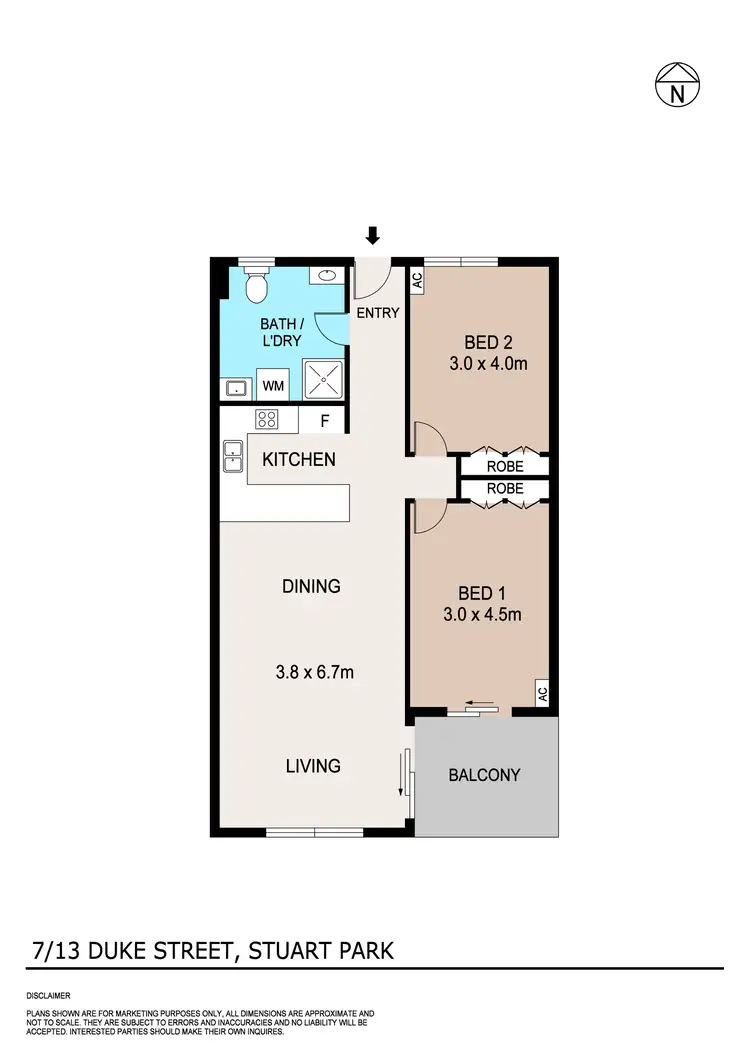 Floorplan of Homely apartment listing, 7/13 Duke Street, Stuart Park NT 820