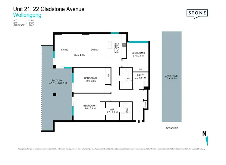 Floorplan of Homely unit listing, 21/22 Gladstone Avenue, Wollongong NSW 2500