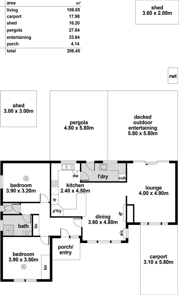 Floorplan of Homely house listing, 103 Rozelle Avenue, Melrose Park SA 5039