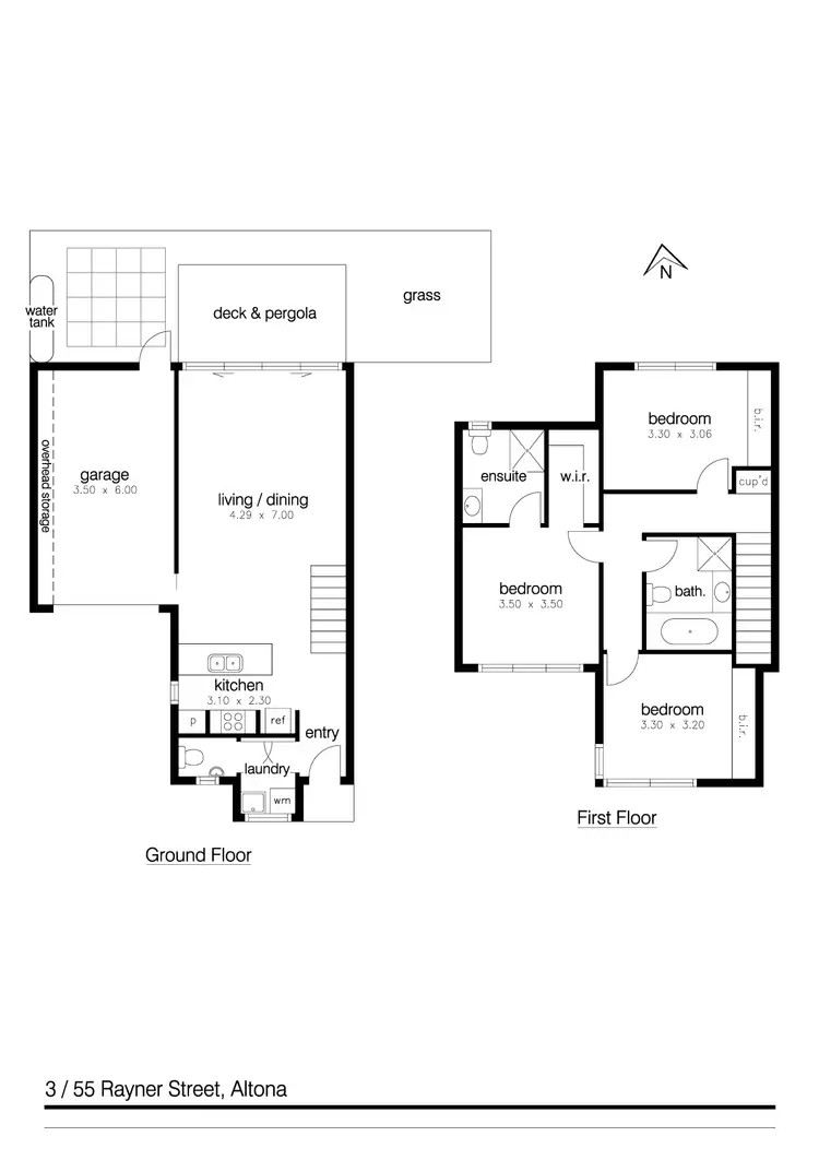 Floorplan of Homely townhouse listing, 3/55 Rayner Street, Altona VIC 3018