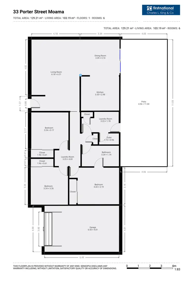 Floorplan of Homely unit listing, 33 Porter Street, Moama NSW 2731