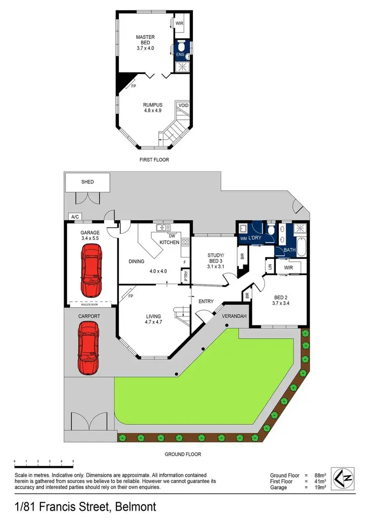 Floorplan of Homely townhouse listing, 1/81 Francis Street, Belmont VIC 3216