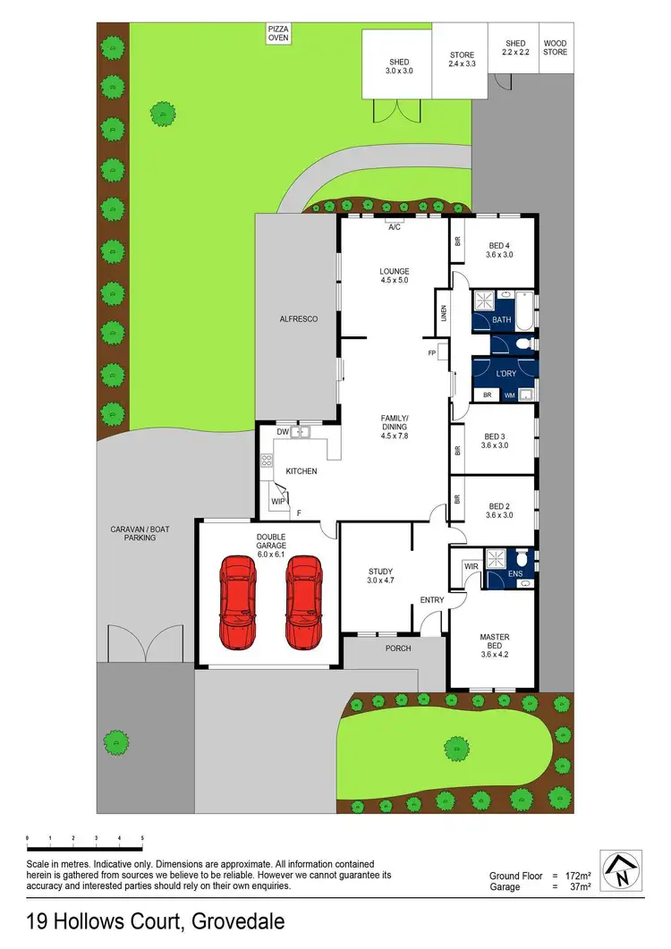 Floorplan of Homely house listing, 19 Hollows Court, Grovedale VIC 3216