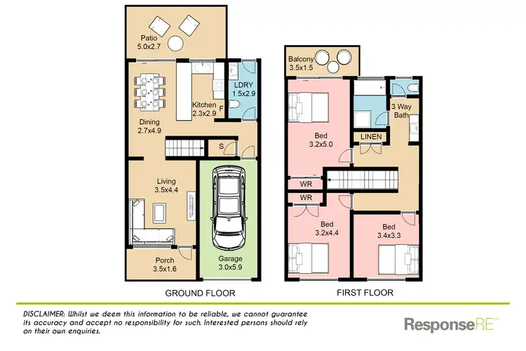 Floorplan of Homely townhouse listing, 3/8 Mistletoe Avenue, Claremont Meadows NSW 2747