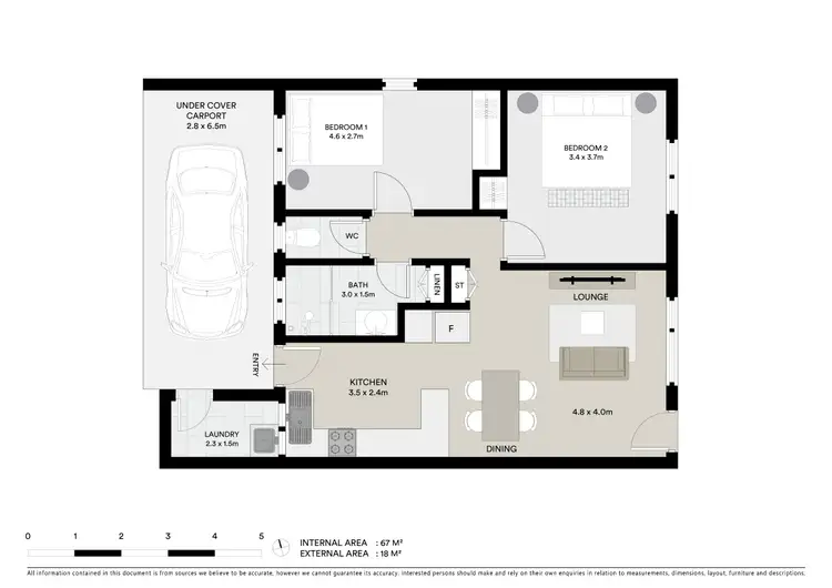 Floorplan of Homely unit listing, 2/5 Roberts Street, Hermit Park QLD 4812