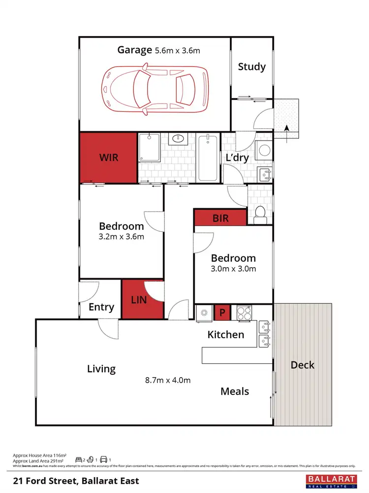 Floorplan of Homely house listing, 21 Ford Street, Ballarat East VIC 3350
