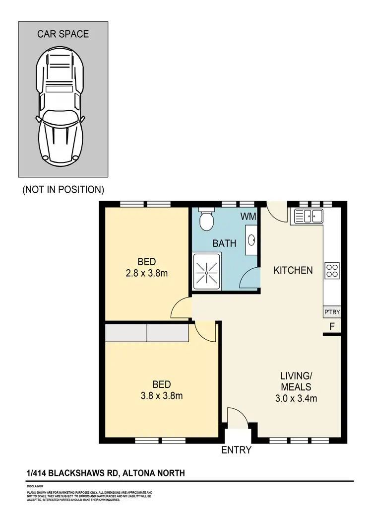 Floorplan of Homely unit listing, 1/414 Blackshaws Road, Altona North VIC 3025