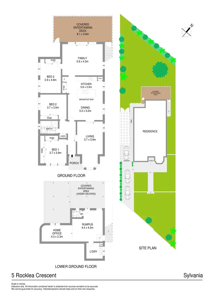 Floorplan of Homely house listing, 5 Rocklea Crescent, Sylvania NSW 2224