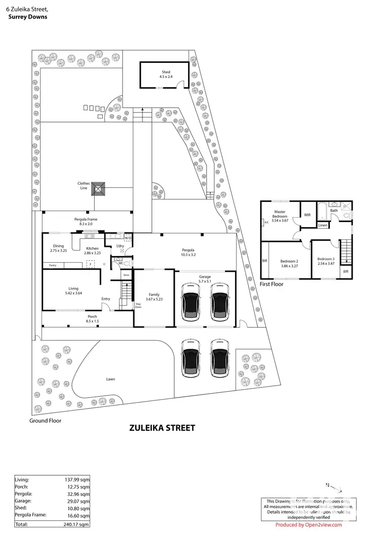Floorplan of Homely house listing, 6 Zuleika Street, Surrey Downs SA 5126