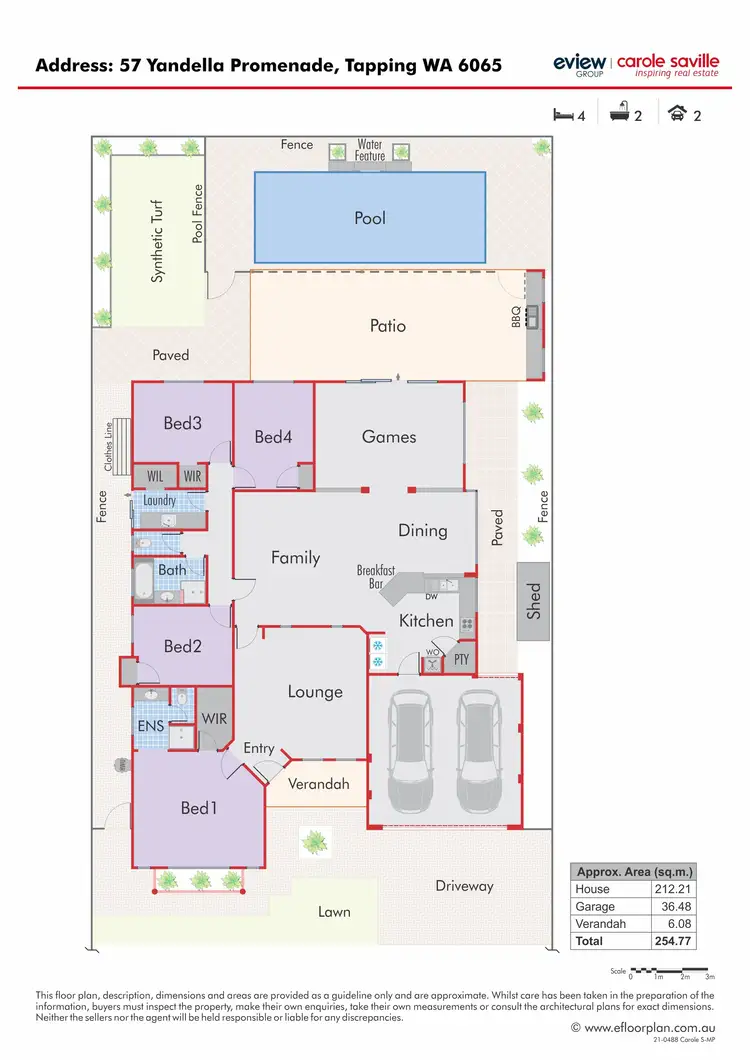 Floorplan of Homely house listing, 57 Yandella Promenade, Tapping WA 6065