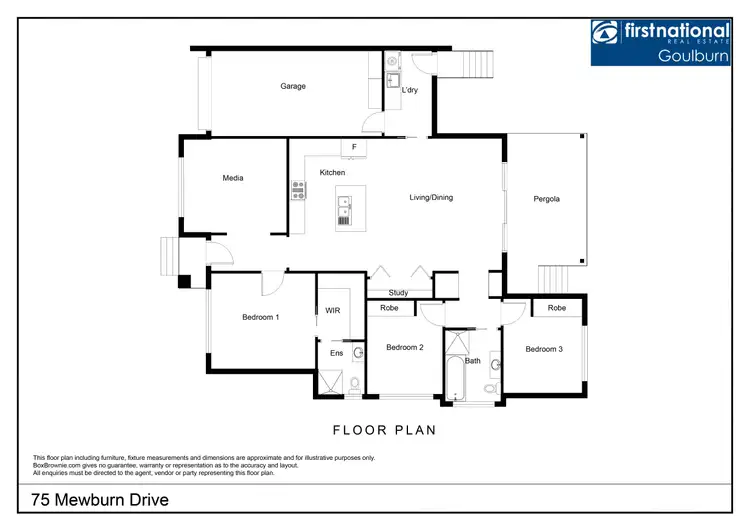 Floorplan of Homely semi-detached listing, 75 Mewburn Drive, Goulburn NSW 2580
