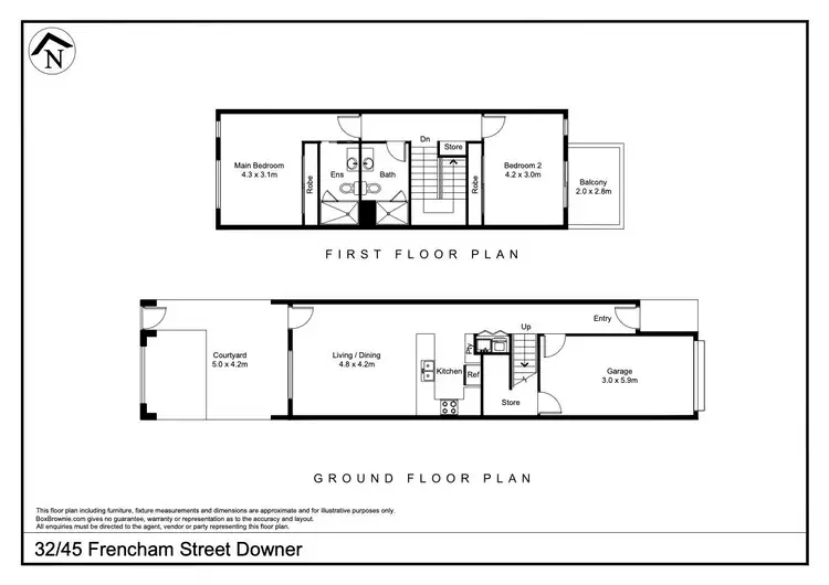Floorplan of Homely townhouse listing, 32/45 Frencham Street, Downer ACT 2602