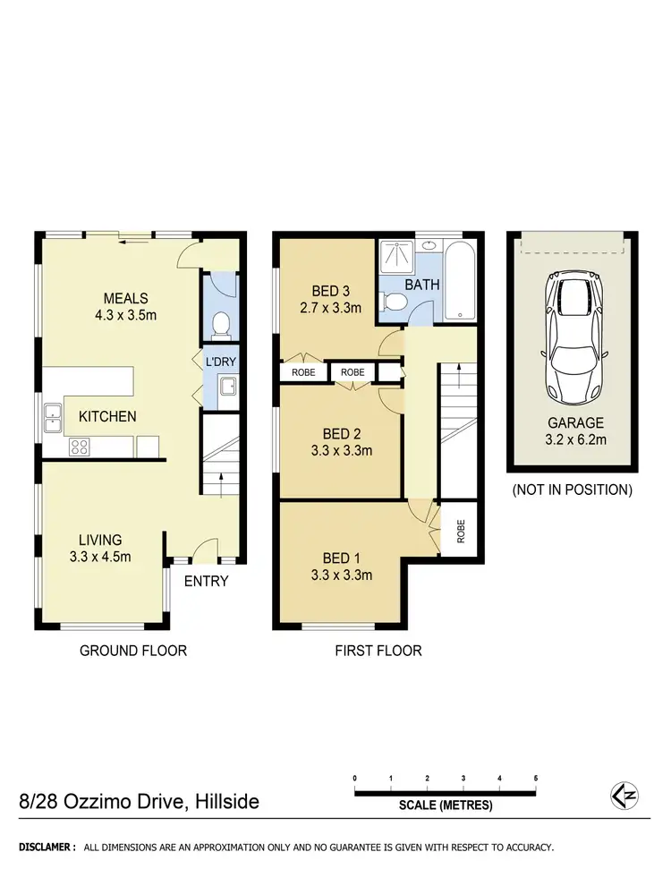 Floorplan of Homely townhouse listing, 8/28-36 Ozzimo Drive, Hillside VIC 3037