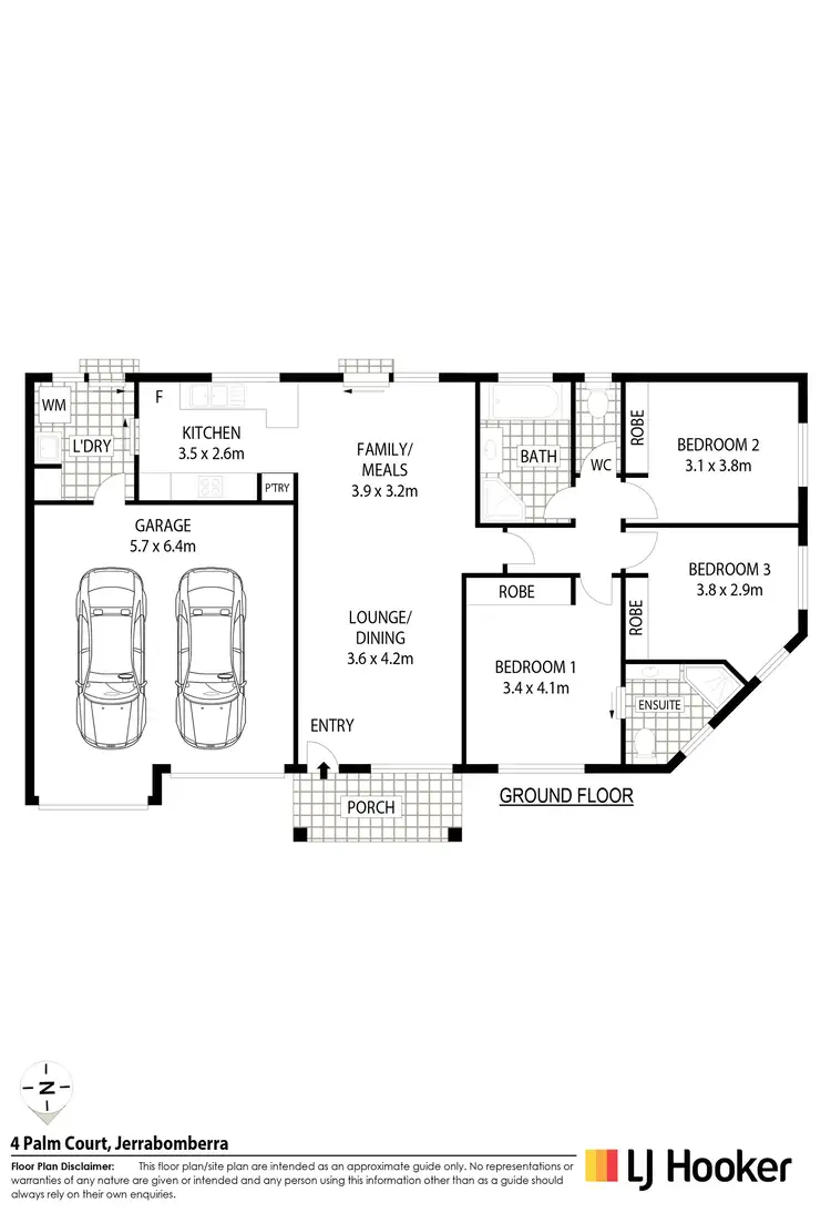 Floorplan of Homely semi-detached listing, 4 Palm Court, Jerrabomberra NSW 2619