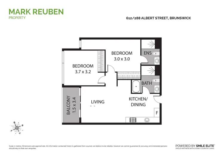 Floorplan of Homely apartment listing, Level 6/612/288 Albert Street, Brunswick VIC 3056
