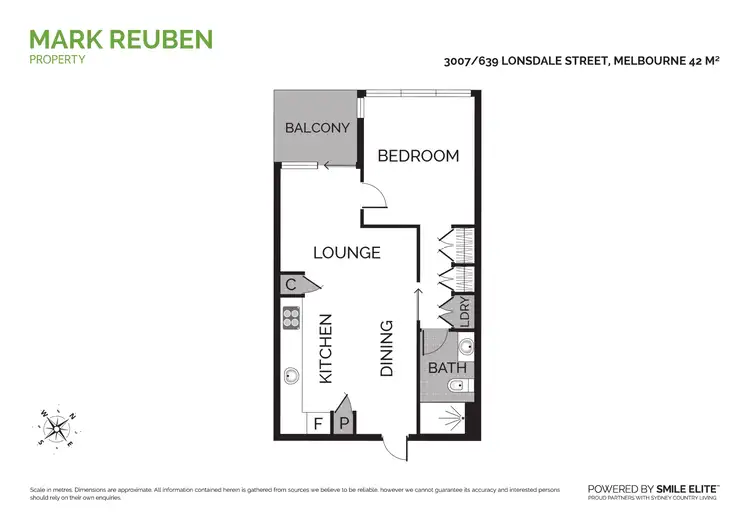Floorplan of Homely apartment listing, Level 30/3007/639 Lonsdale Street, Melbourne VIC 3000