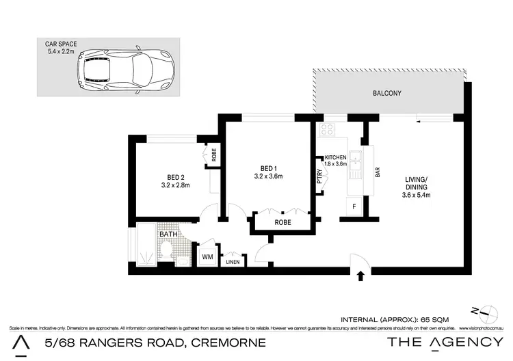 Floorplan of Homely apartment listing, 5/68-70 Rangers Road, Cremorne NSW 2090