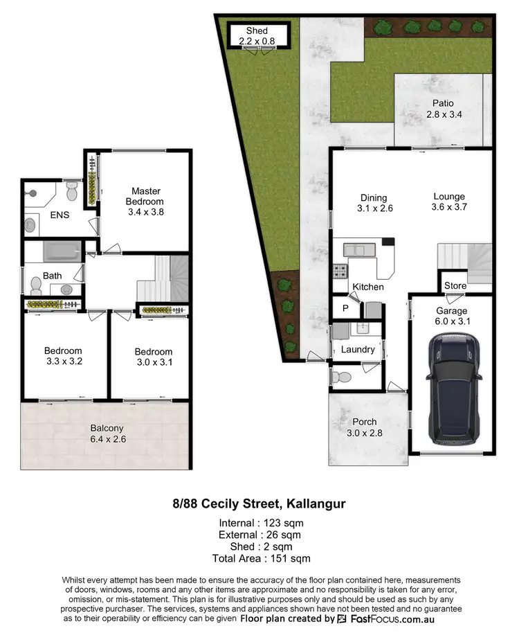 Floorplan of Homely townhouse listing, 8/88 Cecily Street, Kallangur QLD 4503