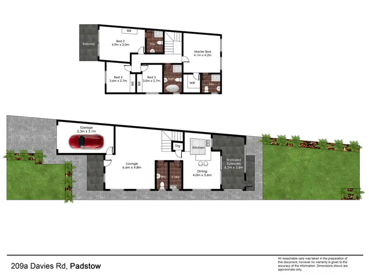 Floorplan of Homely semi-detached listing, 209a Davies Road, Padstow NSW 2211