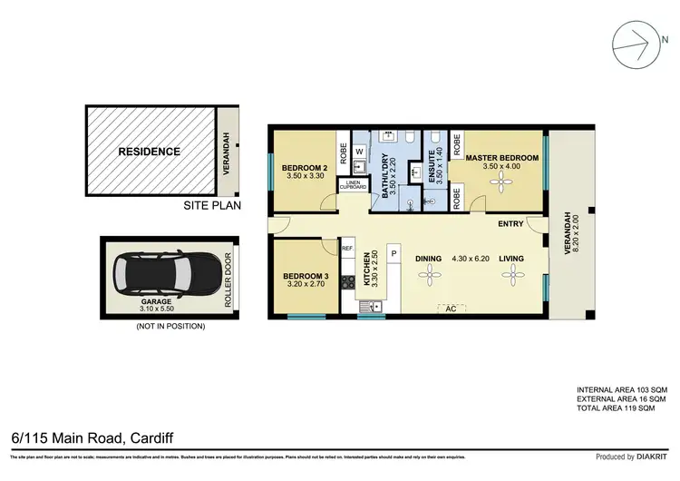 Floorplan of Homely villa listing, 6/115 Main Road, Cardiff Heights NSW 2285