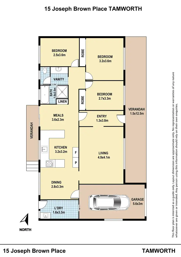 Floorplan of Homely house listing, 15 Joseph Brown Place, Tamworth NSW 2340