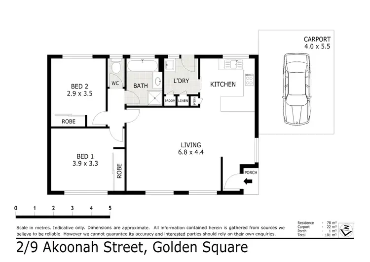 Floorplan of Homely unit listing, 2/9 Akoonah Drive, Golden Square VIC 3555