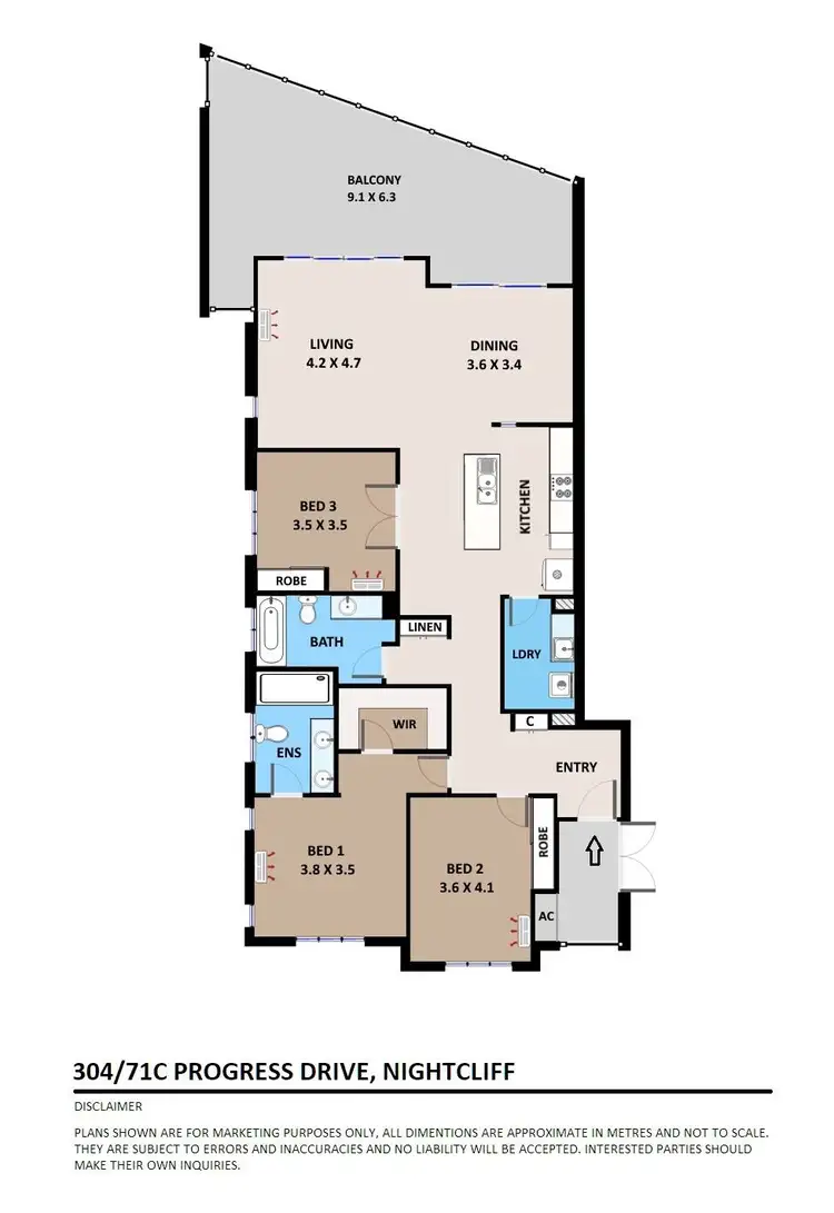 Floorplan of Homely apartment listing, 304/71C Progress Drive, Nightcliff NT 810