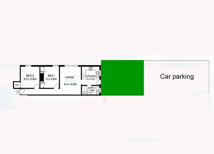 Floorplan of Homely apartment listing, 2/121-123 Wentworth Street, Port Kembla NSW 2505