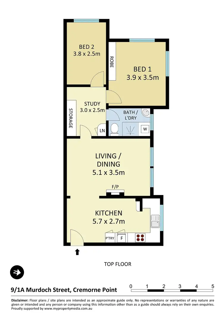 Floorplan of Homely apartment listing, 9/1A Murdoch Street, Cremorne Point NSW 2090