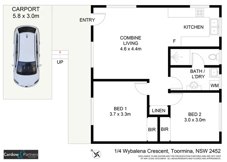 Floorplan of Homely unit listing, 1/4 Wybalena Crescent, Toormina NSW 2452