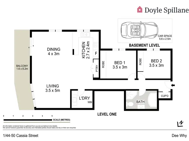 Floorplan of Homely apartment listing, 1/44-50 Cassia Street, Dee Why NSW 2099