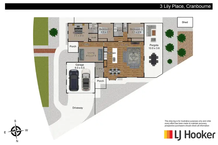 Floorplan of Homely house listing, 3 Lily Place, Cranbourne VIC 3977