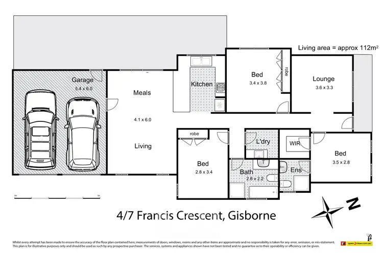 Floorplan of Homely townhouse listing, 4/7 Francis Crescent, Gisborne VIC 3437