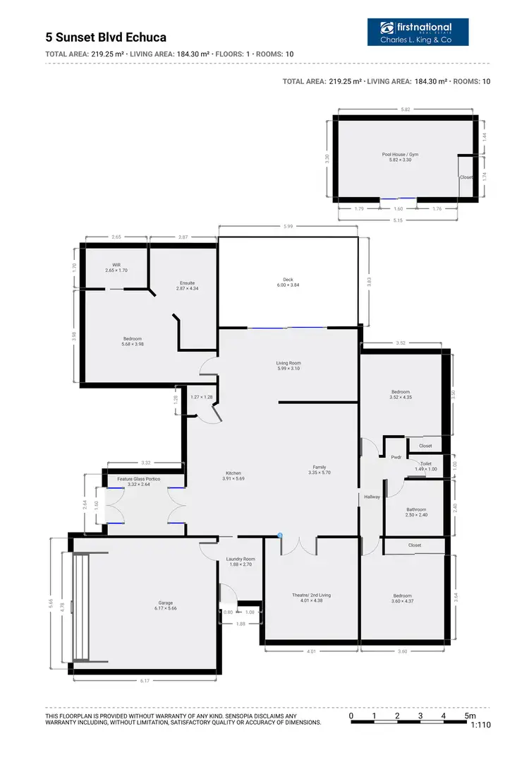 Floorplan of Homely house listing, 5 Sunset Avenue, Echuca VIC 3564