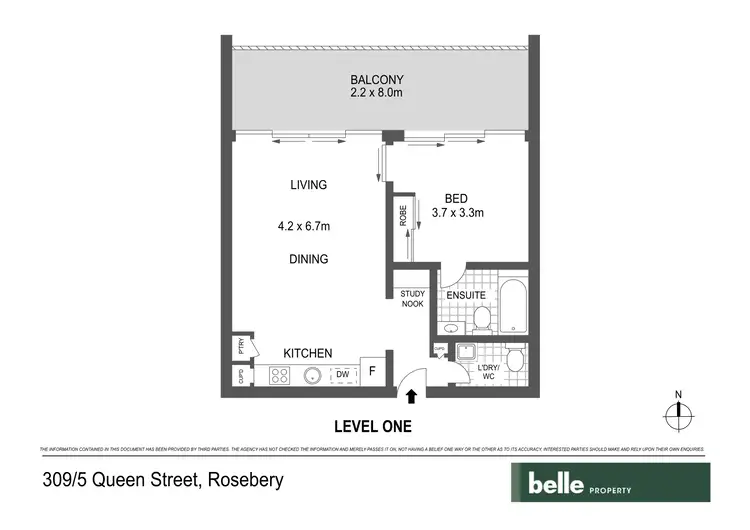 Floorplan of Homely apartment listing, 309/5 Queen Street, Rosebery NSW 2018