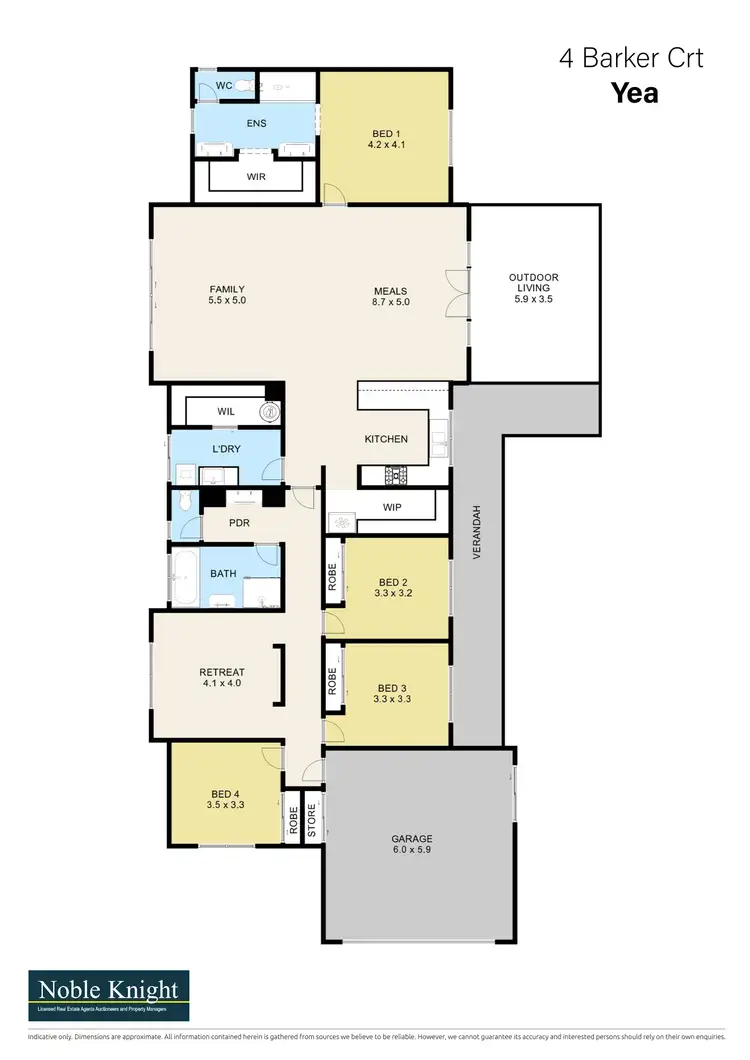 Floorplan of Homely house listing, 4 Barker Court, Yea VIC 3717