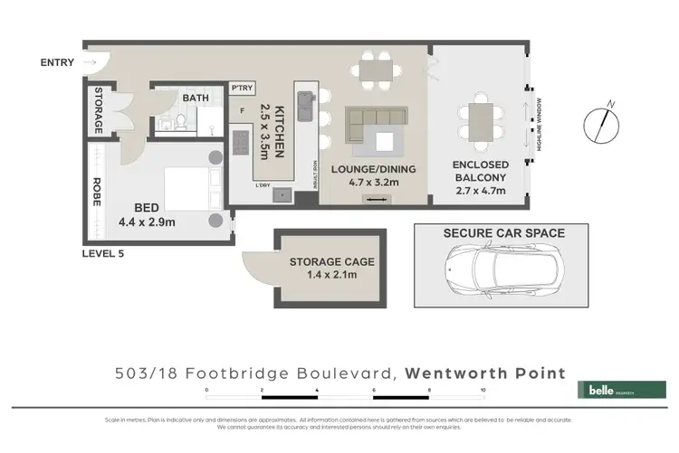Floorplan of Homely apartment listing, 503/18 Footbridge Boulevard, Wentworth Point NSW 2127