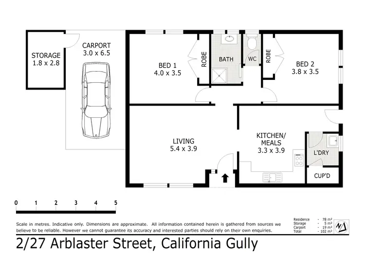 Floorplan of Homely unit listing, 2/27 Arblaster Street, California Gully VIC 3556