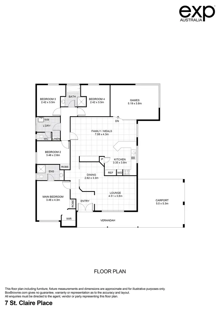 Floorplan of Homely house listing, 7 St Clair Place, Cooloongup WA 6168