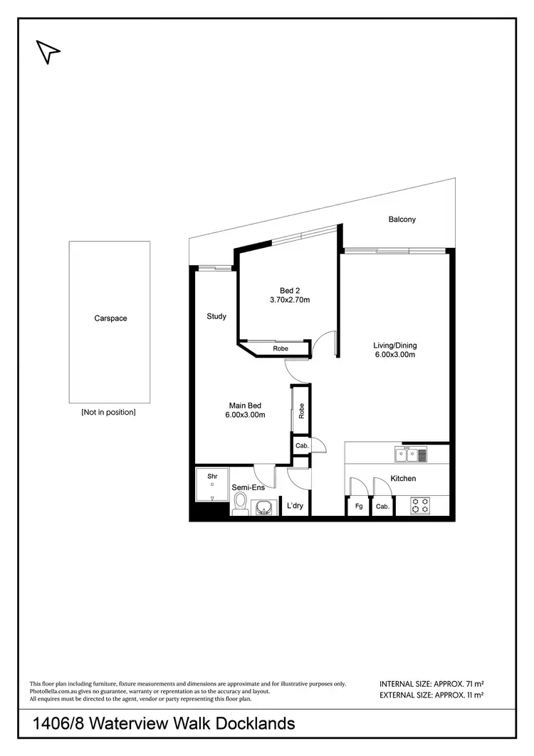 Floorplan of Homely apartment listing, 1406/8 Waterview Walk, Docklands VIC 3008