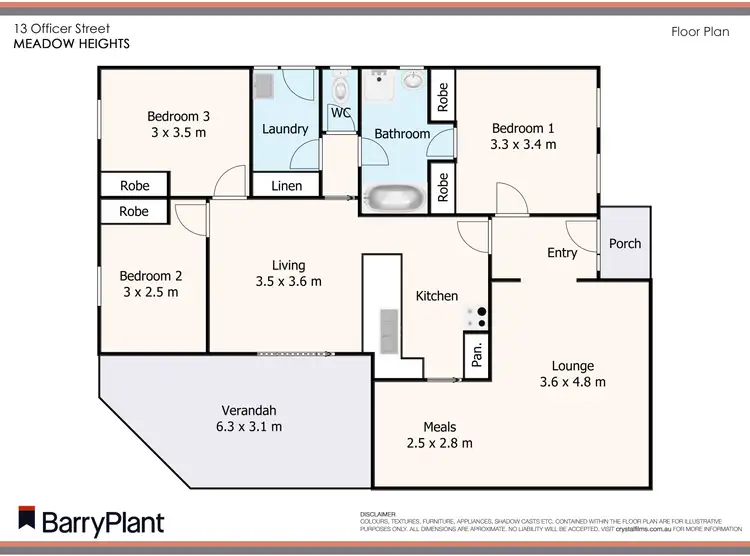 Floorplan of Homely house listing, 13 Officer Street, Meadow Heights VIC 3048