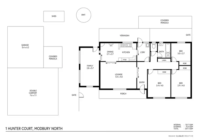 Floorplan of Homely house listing, 1 Hunter Court, Modbury North SA 5092