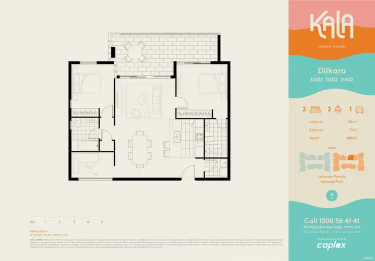Floorplan of Homely apartment listing, D402/76-94 Lakeside Parade, Jordan Springs NSW 2747