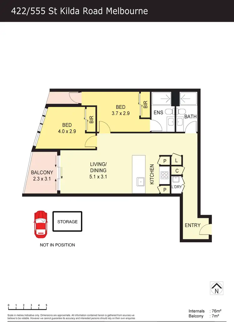 Floorplan of Homely apartment listing, 422/555 St Kilda Road, Melbourne VIC 3004