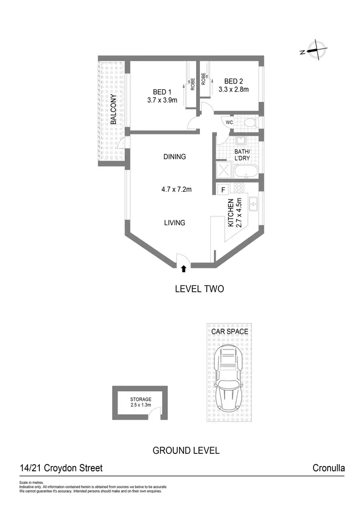 Floorplan of Homely apartment listing, 14/21 Croydon Street, Cronulla NSW 2230